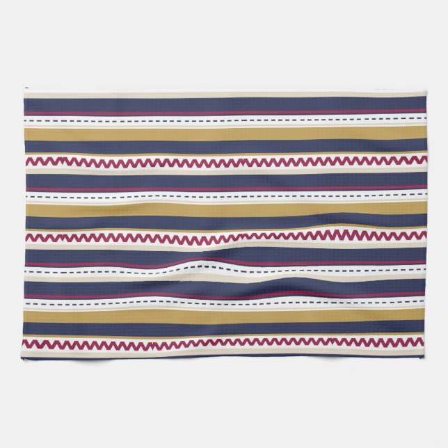 A decorative fabric features horizontal  kökshandduk (Horisontell)