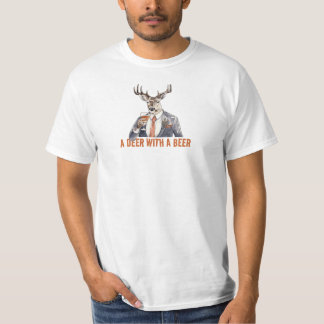 A Deer with a Beer Funny T Shirt