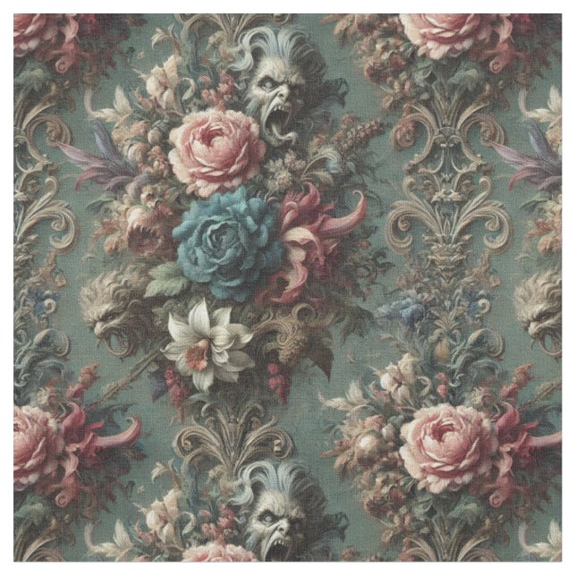 A Deranged Dirge - Gothic Classic Tile Tyg (Närbild)