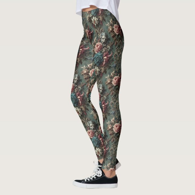 A Deranged Dirge - Gothic Victorian Leggings (Vänster)