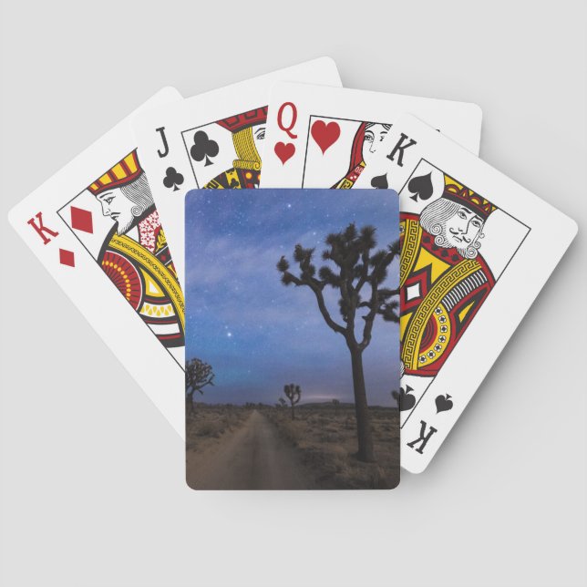 A Desert Road och Joshua Träd på natten Casinokort (Baksidan)