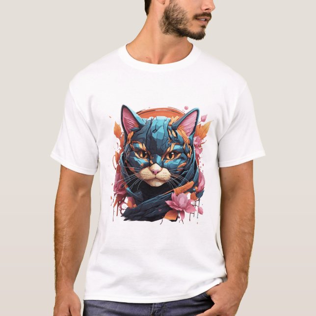 A detailed illustration face magig futurist t shirt (Framsida)