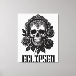 A detailed skull adorned with intricate patterns canvastryck