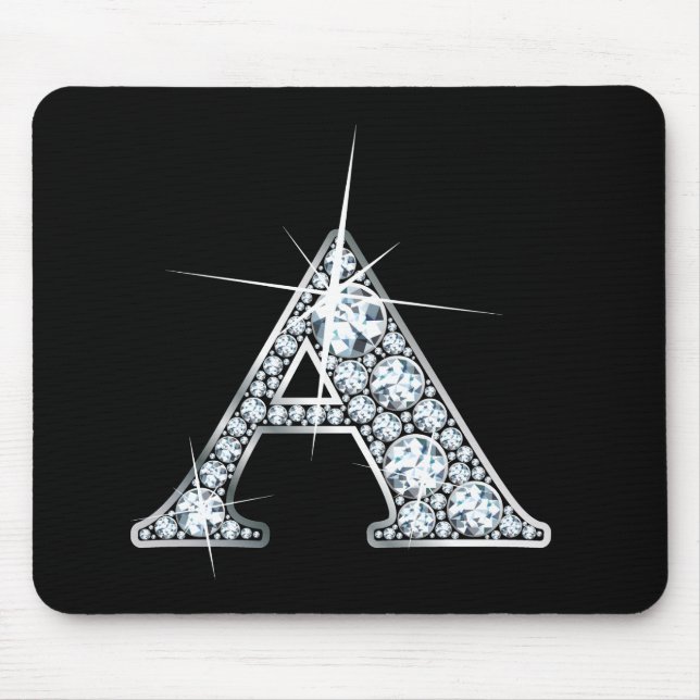 "A" Diamond Bling Mousepad Musmatta (Framsidan)