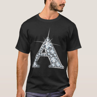 "A" Diamond Bling Skriv ut T-Shirt