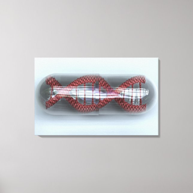 A DNA- sträng i kapsel Canvastryck (Framsida)