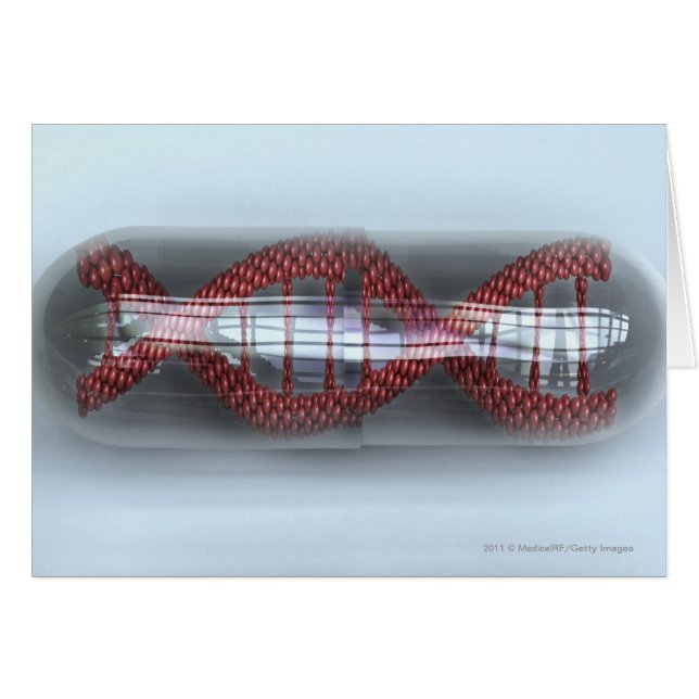 A DNA- sträng i kapsel Hälsningskort (Framsidan Horizontal)