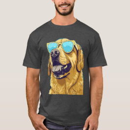 A dog with sungasses t shirt