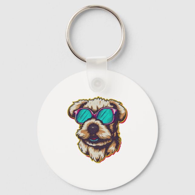 A DORABLE D O G MED SOL GLASSER NYCKELRING (Framsida)