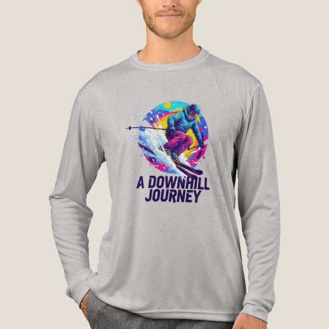A Downhill Journey Skier T Shirt (Framsida)