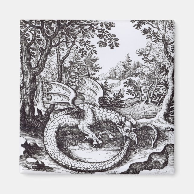A Dragon i skogen Magnet (Framsidan)