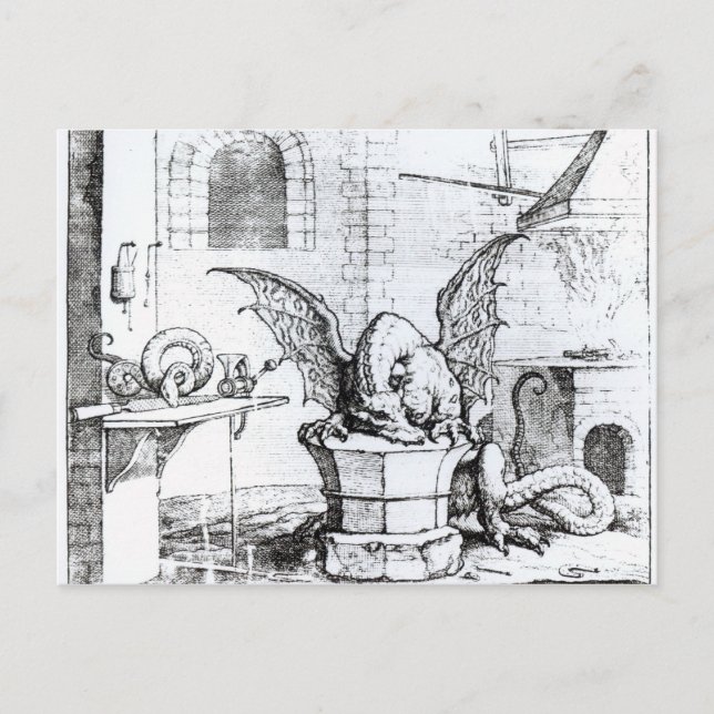 A Dragon in a Workshop Vykort (Framsida)