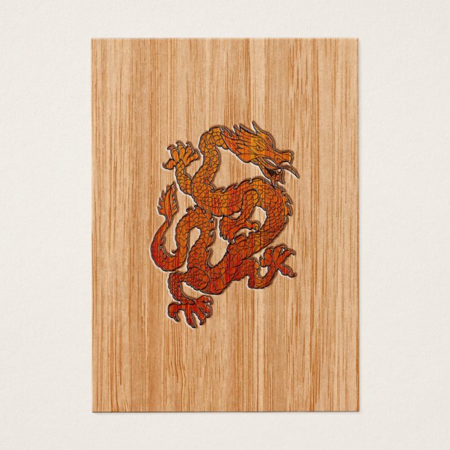 A Dragon in oriental Bamboo Visitkort (Framsidan)