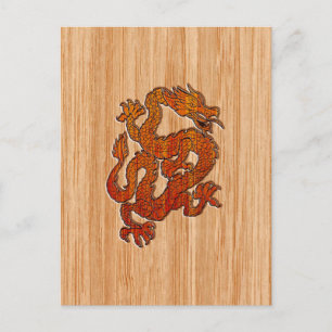 A Dragon in oriental Bamboo Vykort