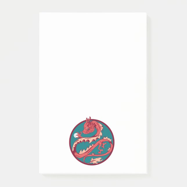 A Dragon och hans magiska Pearl Post-it Block (Framsida)