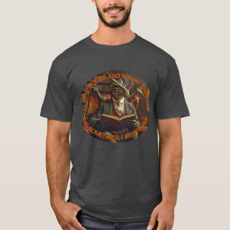 A dragon reading for learning and enjoyment. t shirt