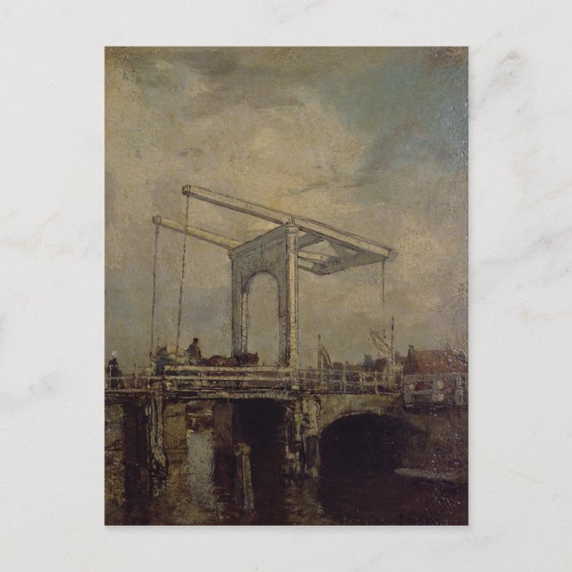 A Drawbridge i en nederländsk stad, 1875 Vykort (Framsida)