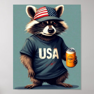 A DRUNK RACCOON WALKS INTO A BAR-2 POSTER