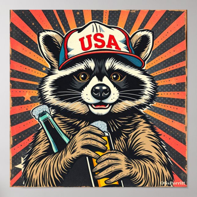 A DRUNK RACCOON WALKS INTO A BAR-3 POSTER (Framsidan)