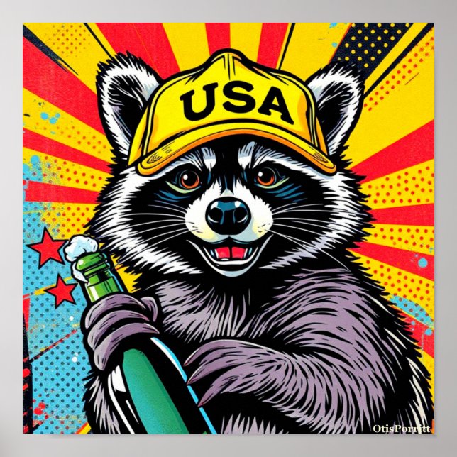 A DRUNK RACCOON WALKS INTO A BAR-4 POSTER (Framsidan)