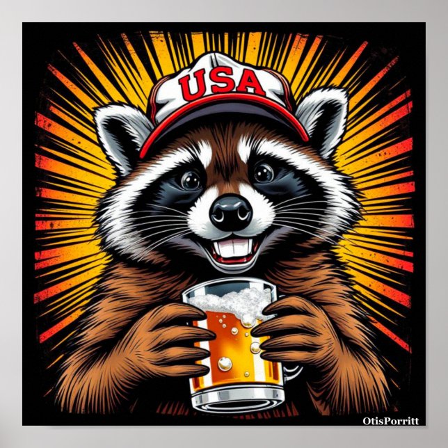 A DRUNK RACCOON WALKS INTO A BAR-6 POSTER (Framsidan)
