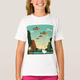 A duck and four fish t shirt