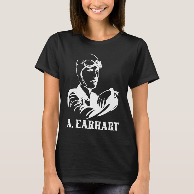 A Earhart Flight Pioneer Transatlantic Flight Miss T Shirt (Framsida)