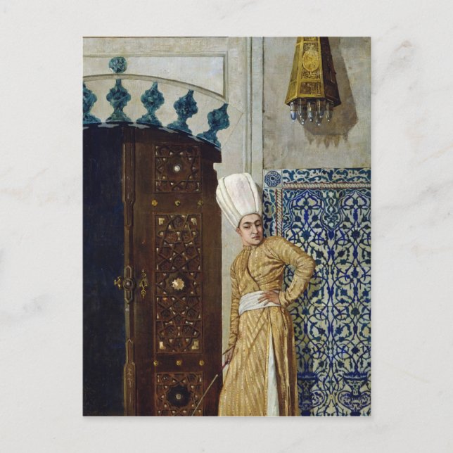 A eunuch before the door of the harem vykort (Framsida)