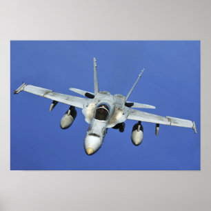 A F/A-18 Hornet deltar i en uppdrag Poster