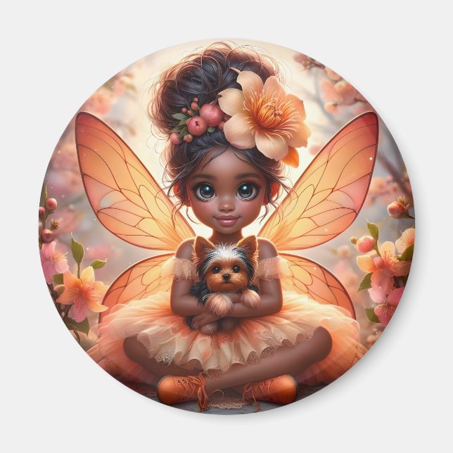 A Fairy and her Puppy - Orange Magnet (Framsidan)