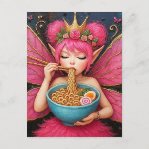 A Fairy Eating Ramen Vykort