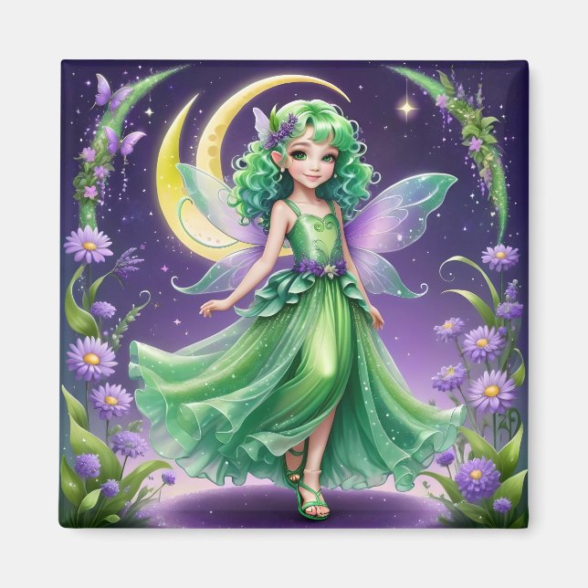 A Fairy - Grönt Magnet (Framsidan)