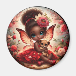 A Fairy och hennes Lejona Unge Red Magnet