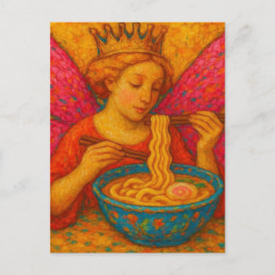 A Fairy Queen Eating Ramen Vykort