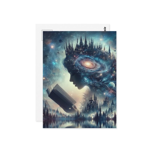 A Fairytale Queen Reading Vykort (Fram/Back In Situ)