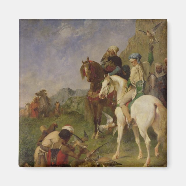 A Falcon Hunt i Algeriet Magnet (Framsidan)