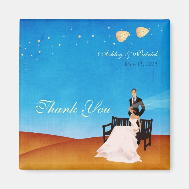 A Fall (i Kärlek) Story Bröllop Magnet (Framsidan)