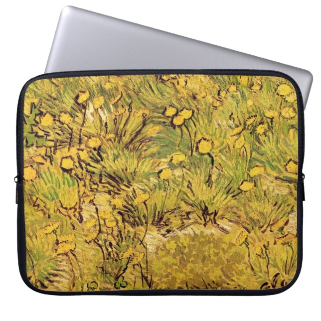 A Fält i Yellower Flowers, Vincent Van Gogh Laptop Sleeve (Framsidan)