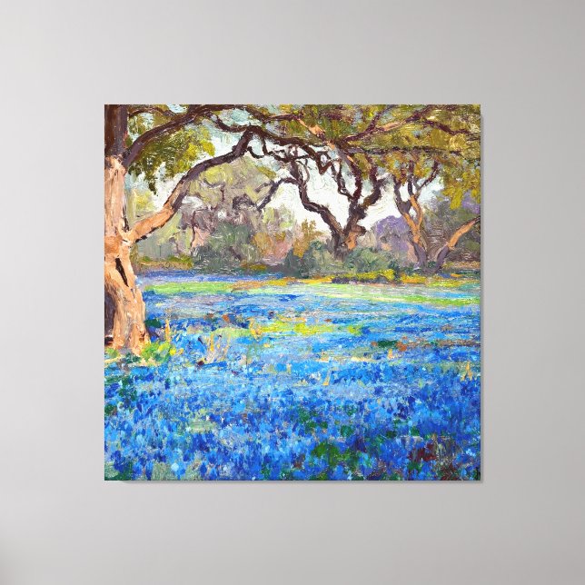 A Fält of Bluebonnets at Alamo Heights, 1919, Canvastryck (Framsida)
