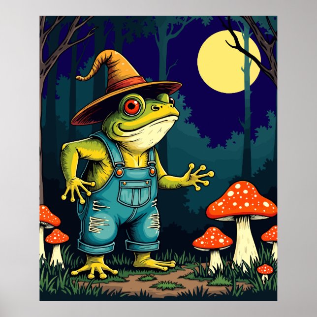 A Familiar Toad Witch Foraging At Night Poster (Framsidan)