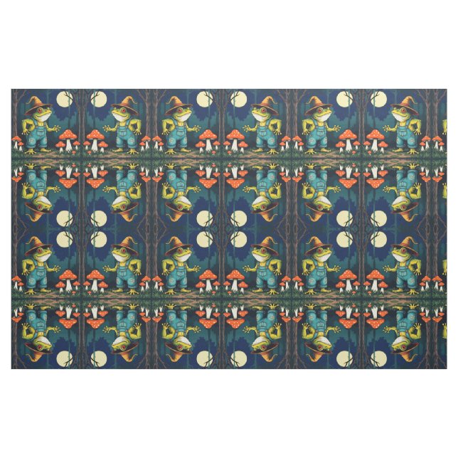 A Familiar Toad Witch Foraging At Night Tyg (Fat Quarter)