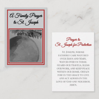 A Family Prayer to St. Joseph Prayer Card Anteckningskort