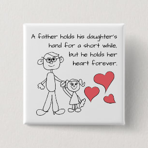 A Far håller sin dotter Hand Knapp