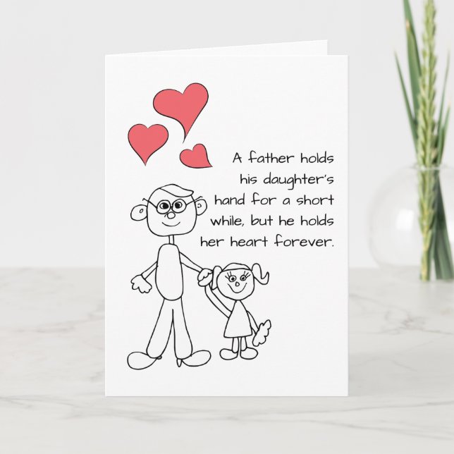 A Far håller sin dotter Hand Kort (Framsida)