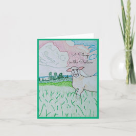 A Får i det tomma hälsningskortet för bete Tack Kort