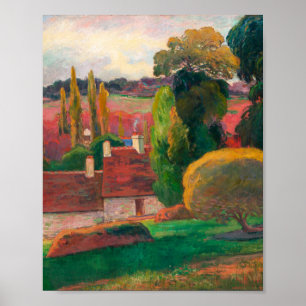 A Farm i Bretagne av Paul Gauguin Poster