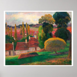 "A FARM IN BRITTANY" PAUL GAUGUIN POSTER 1894