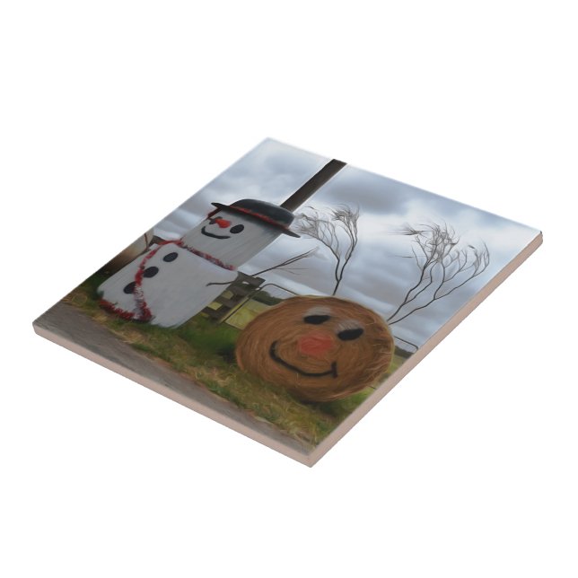 A Farmyard jul Ceramic Tile Kakelplatta (Sidan)
