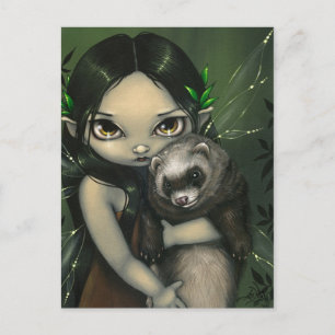 "A Ferret och Hans Fairy" vykort