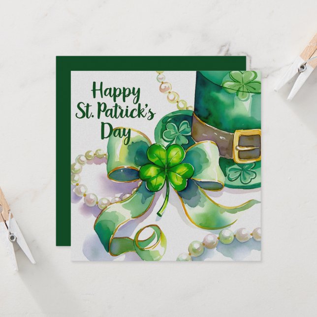 A festive St. Patrick’s Day design Kort (Fram/Back In Situ)